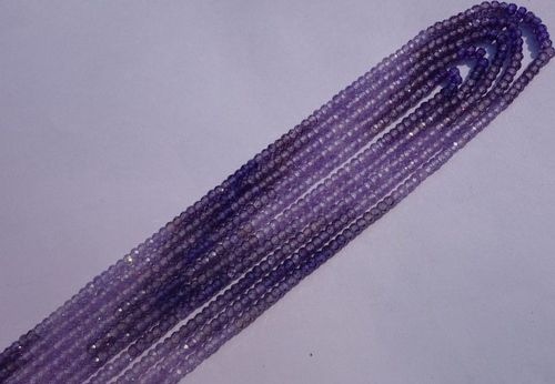 White Purple Zircon Faceted Necklace