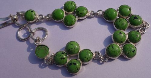 Green Turquoise Silver Bracelet
