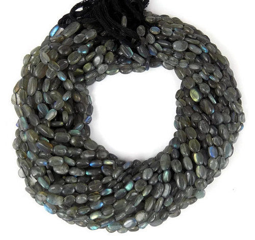 Oval Cut Labradorite Faceted Rondelle Beads