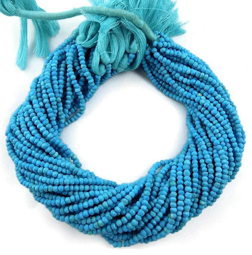 Round Brilliant Cut Turquoise Faceted Rondelle Beads