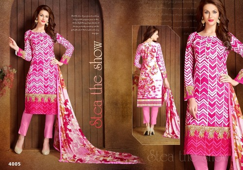 Zoyaa-4 contact cotton printed suit