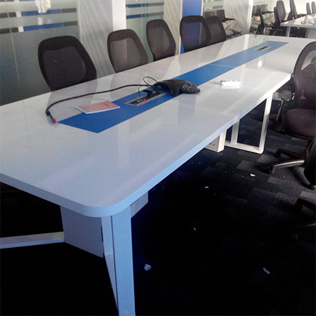 Meeting table with Metal support structure
