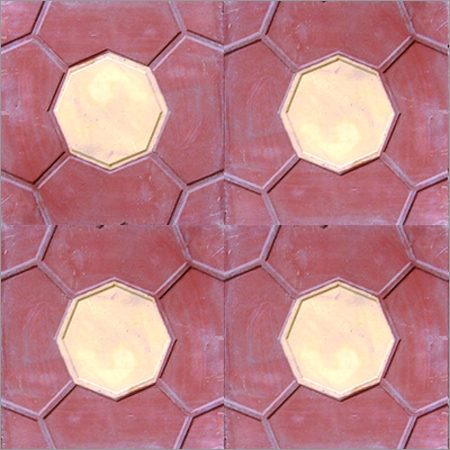 Chequer Tiles - Cement Hexagonal, 25-50mm Thick, Red | Durable, Economical, Contrasting Colors, Bulk Available