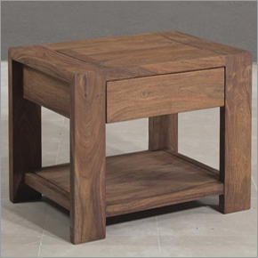 Young Bed Side - Sheesham & Acacia Wood, 55x40x40 cm, Brown | Solid Wood, Storage Drawer, Stylish Durable Design, Easy Assembly