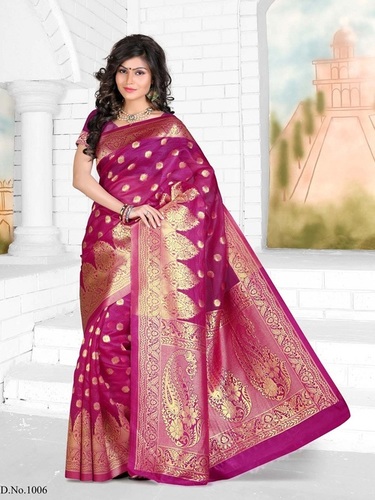 Designer Stylish Latest Exclusive Pink Bangalori Silk Saree - Fabric: Bangalori Silk & Art Silk, Size: 5.50 Meter Saree, 0.75 Meter Blouse | Occasion: Party Wear, Wash Care: Dry Clean, Season: All Year
