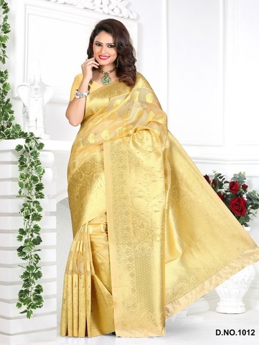 Designer Exclusive Beige Bangalori Silk Saree - 5.50 Meter Length, 0.75 Meter Blouse | Art Silk Blend, Hand Print Pattern, Perfect for All Seasons