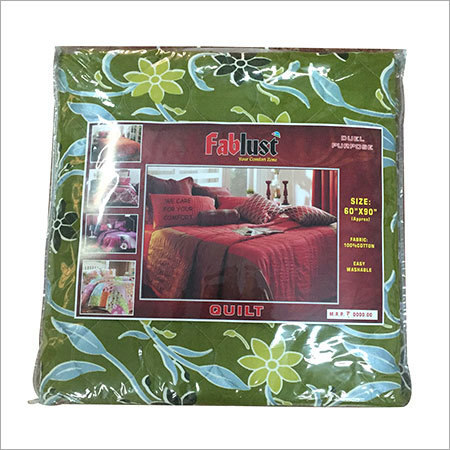 Printed Quilt - Cotton 60x90 Inches Green | Soft Comfort Elegant Design Durable Material Alluring Floral Print