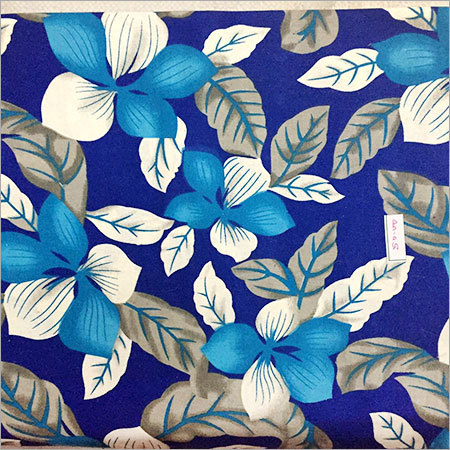 Printed Cotton Fabric - Cotton 150 gsm 44" Blue Floral Pattern Soft Texture Durable Vibrant Prints for Bedding