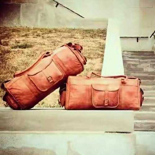 Dark Brown Leather Gym Bags