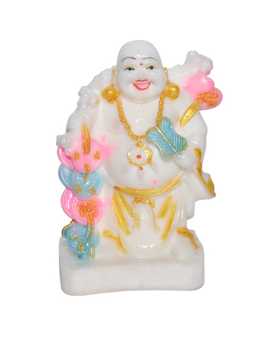 Buddha Statue - Ceramic, 660.4 Millimeter Height | Durable, Coated Finish, Religious Hinduism Theme, Night Glow Feature
