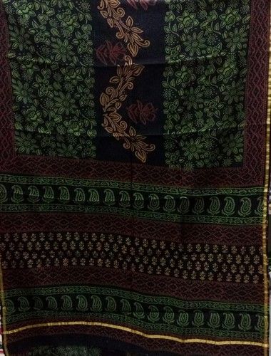 Chanderi Zari Saree With Bagru Print