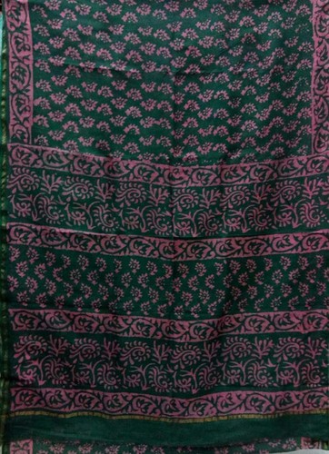 Black & Pink Chanderi Printed Slik Sarees