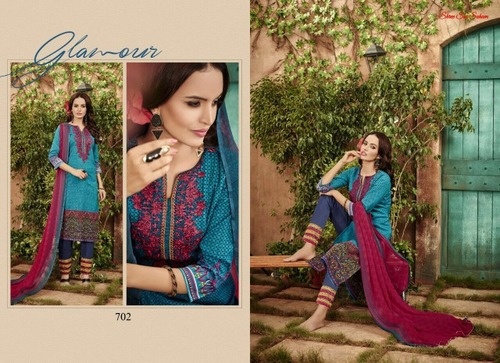 Razia -4 Cotton Pakistani Style Embroidery Suit