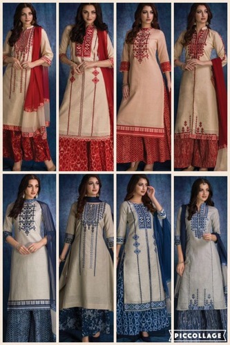 Naveli Linin Embroidery Suit