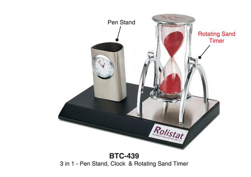 TABLE ORGANIZER WITH A ROTATING SAND TIMER