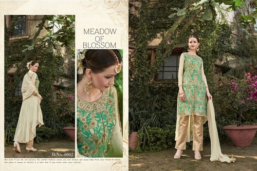 Cream Fancy Designer Latest Launch Heavy Net Salwar Suit