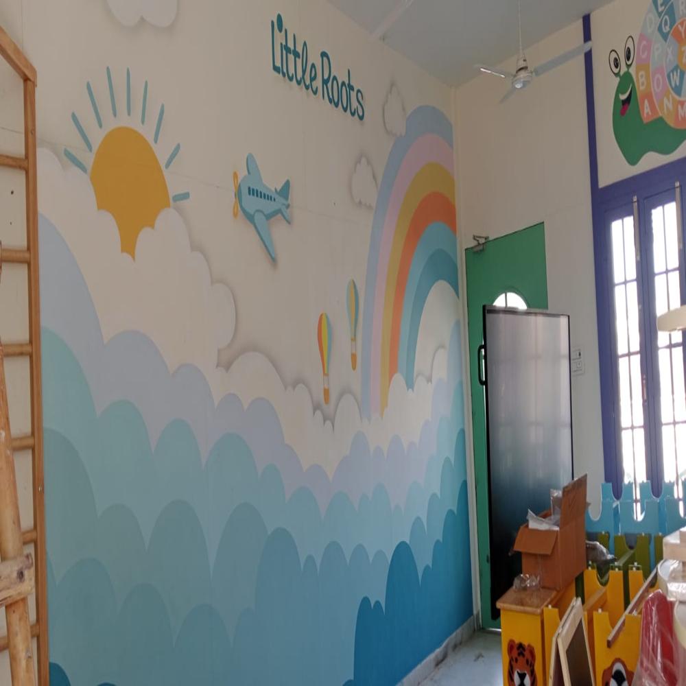 Play School Wall Paintings - Paint Material, Modern Style, Pink Color | Weather Resistant, Non-Toxic, Long Shelf Life