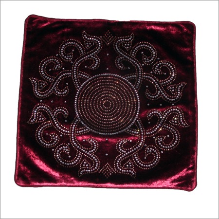 Velvet Cushion Cover Stone Work
