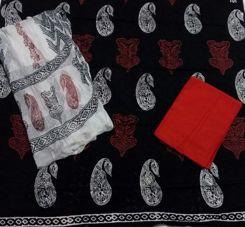 Red Black Patri Print Aplic Suit
