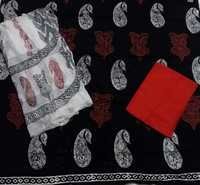 Red Black Patri Print Aplic Suit