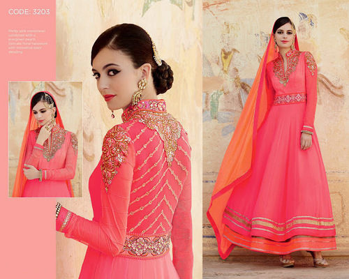 Hypnotizing Georgette Embroidered Work Designer Suit