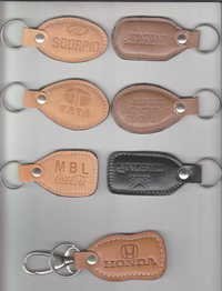 Black And Brown Leather Keychains