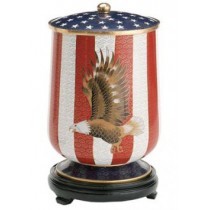 Patriotic Eagle Cloisonne Brass Cremation Urn