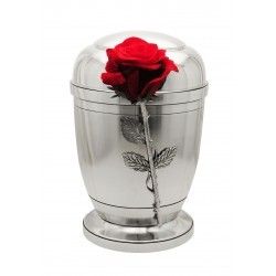 Beautiful Metal Cremation Urns with Red Flower