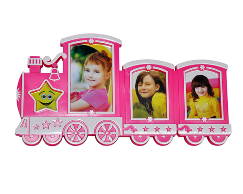 Kids Photo Frame - Plastic Material, 5x9 Inch Size | Pink Color, Plain Paper Design
