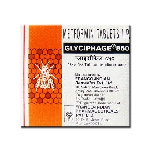  ग्लाइसीफेज - मेटफोर्मिन टैबलेट 850Mg विशिष्ट दवा