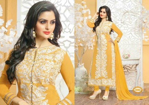 Ganga-2 Georgette Embriodary Suit - Georgette Fabric, Dull Santon Bottom, Narzling Dupatta | Elegant Design, Intricate Embroidery, Comfortable Fit