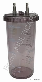 Autoclavable Suction Jar With Plastic Lid Encased in Rubber Ring