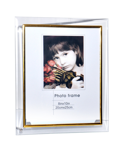 Hinged Glass Photo Frame - 5x7 Inch Size | Golden Glass Construction, Plain Paper Design