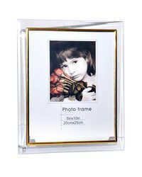 Hinged Glass Photo Frame - 5x7 Inch Size | Golden Glass Construction, Plain Paper Design