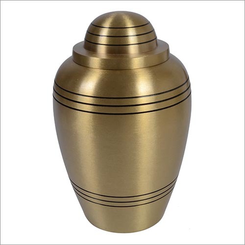 Gifts And Crafts Stripes Brass Urn