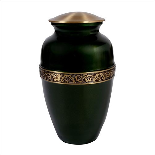 Gifts And Crafts Bottle Green Brass Urn