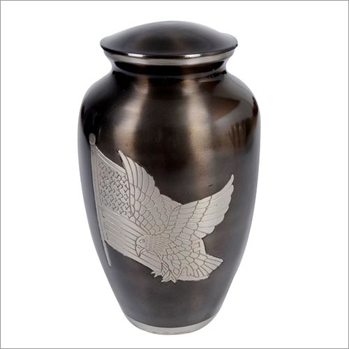 Gifts And Crafts Flag Eagle Brass Urn