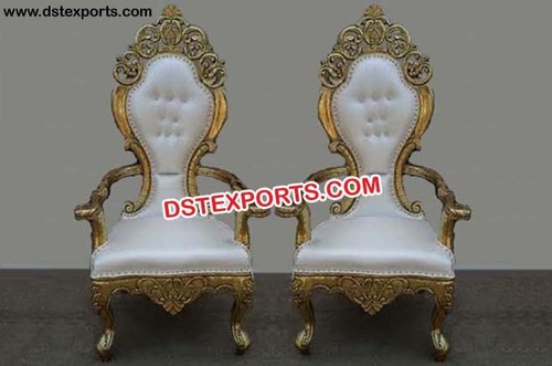  Wedding Designer Golden Carved Chairs
