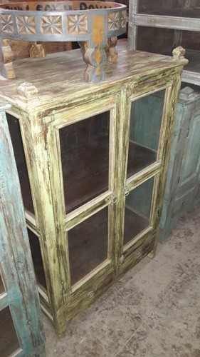 Wooden Panel Glass Almirah