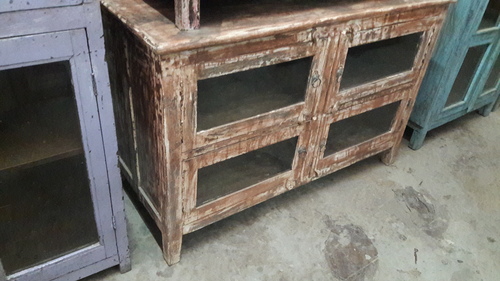 Wooden Glass Almirah Box