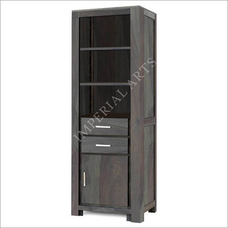 Sheesham Wood Cabinet With Shelf - 48x36x12 Inches, Dark Brown | Sturdy Shelves, 2 Drawers, Easy Assembly