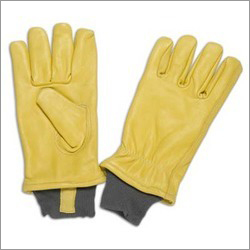 Beige Grain Leather Glove
