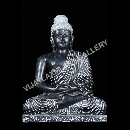Black Marble Buddha Statue