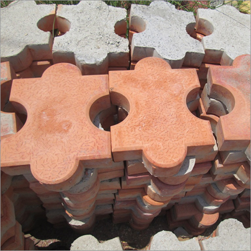 Olympia Red Tiles - Concrete 10x10 cm 5 cm Thick Textured Surface | Durable Interlocking Weather-Resistant Easy Install Versatile