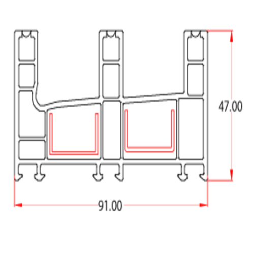 Three Track UPVC Sliding Window