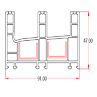 Three Track UPVC Sliding Window