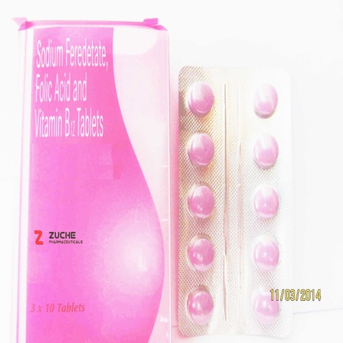 Sodium Feredetate Folic Acid and Vitamin B12 Tablets