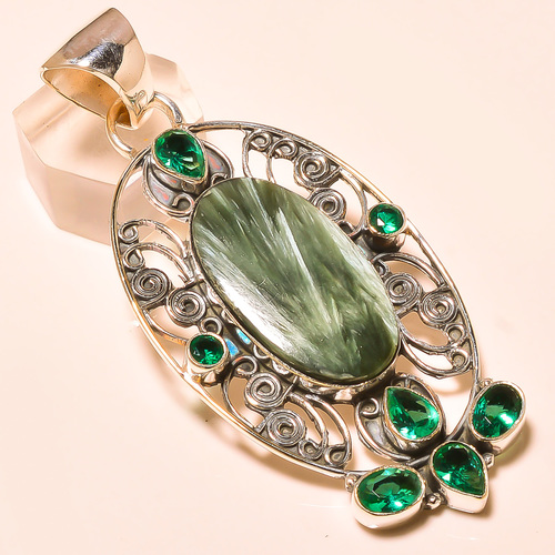 RUSSIAN SERAPHNITE , CHROME DIOPSIDE VINTAGE STYLE