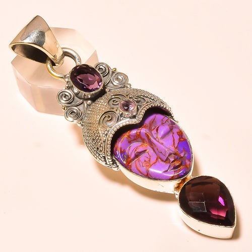COPPER PURPLE TURQUOISE FACE , AFRICAN AMETHYST