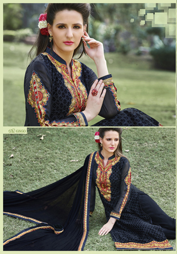 Designer Part Wear Salwar Kameez - Georgette Brasso Top